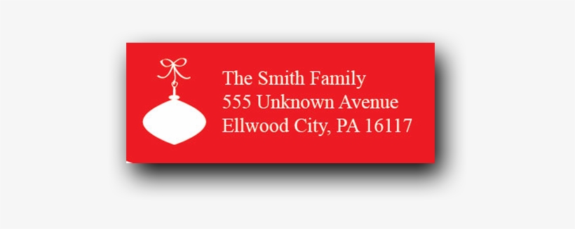 White Christmas Bulb Address Label - Graphic Design, transparent png download