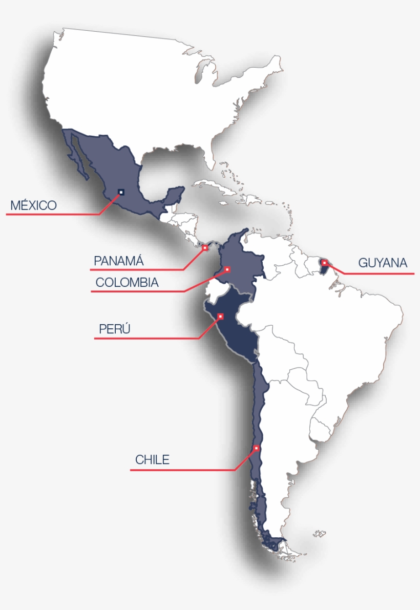 Our Projects Are Located Throughout The Latin America - Map, transparent png download