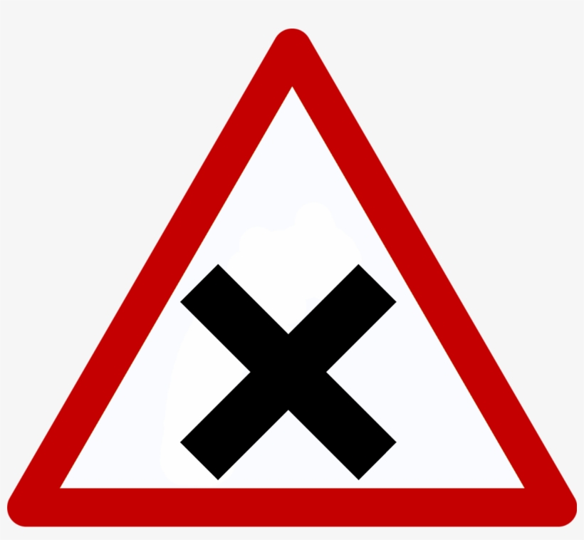 Open - Dangerous Junction Ahead Sign, transparent png download