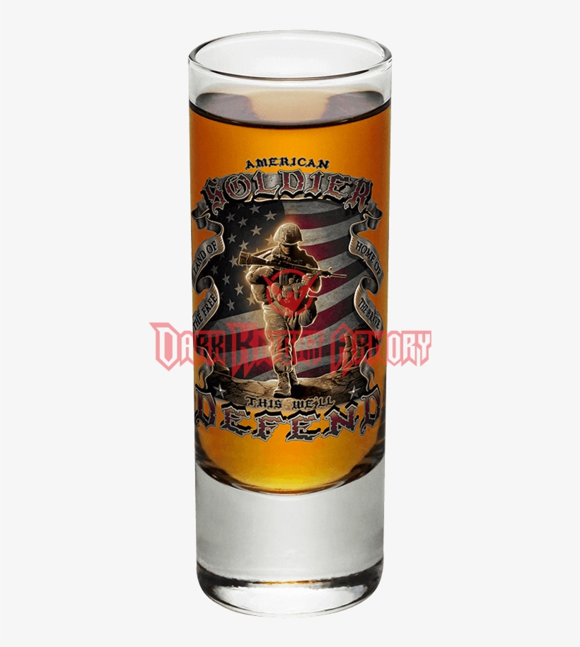 American Soldier Defend Shooter Glass - American Soldier Defend Shot Glass, transparent png download