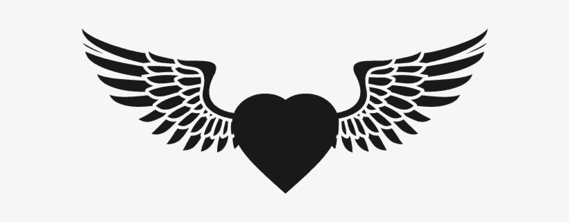 Corazon Con Alas Negro, transparent png download