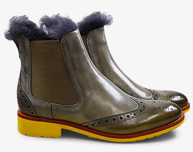Amelie 5 Crust Morning Grey Shade Sun Fur Lining Blue - Work Boots, transparent png download