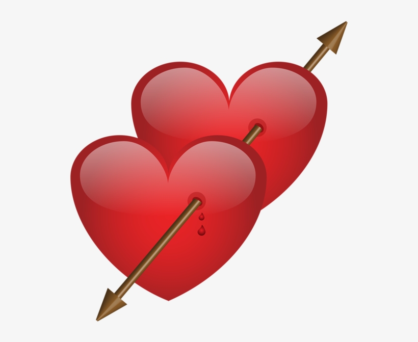 Heart Png - Two Hearts With Arrow, transparent png download