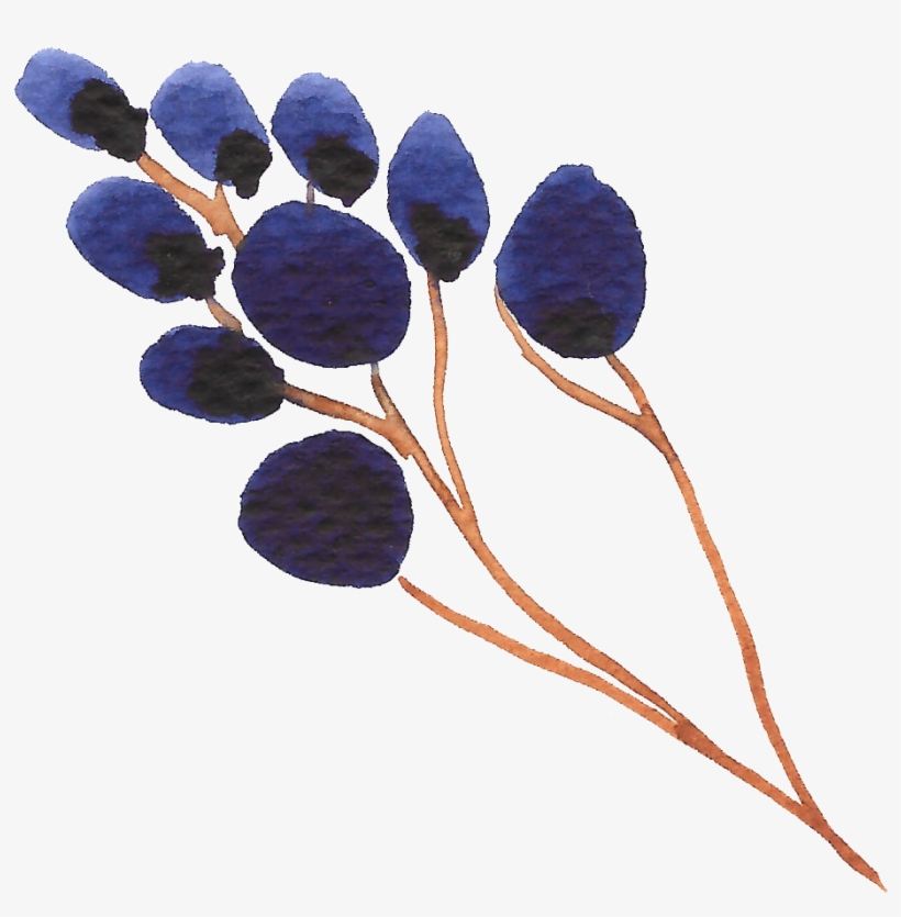 Hand Painted A Purple Wild Fruit Watercolor Transparent - Purple, transparent png download