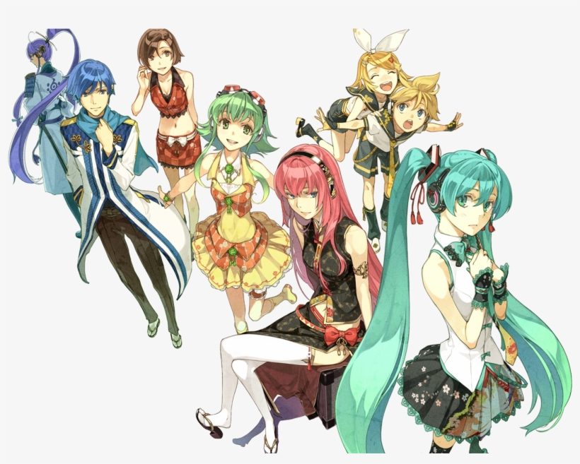 Resized To 60% Of Original - Hatsune Miku Kagamine Rin Len Megurine Luka Meiko Kaito, transparent png download