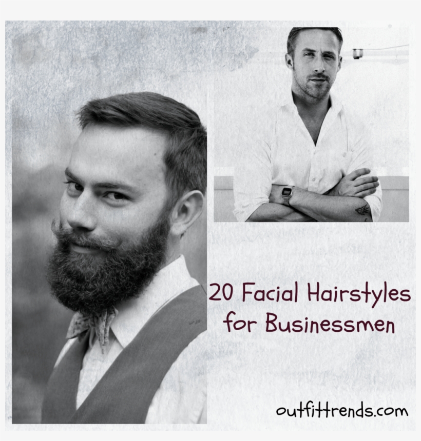 Businessmen Men Beard Styles - Ryan Gosling Black And White, transparent png download