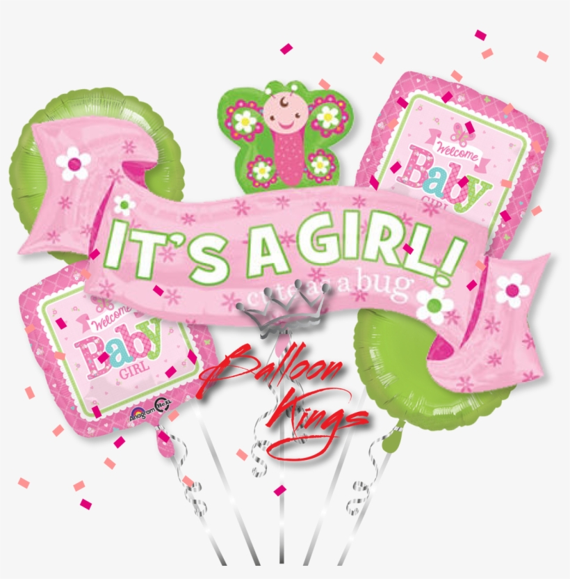 Its A Girl Butterfly Bouquet - Welcome Little One Girl Super Shaped Foil Balloon, transparent png download