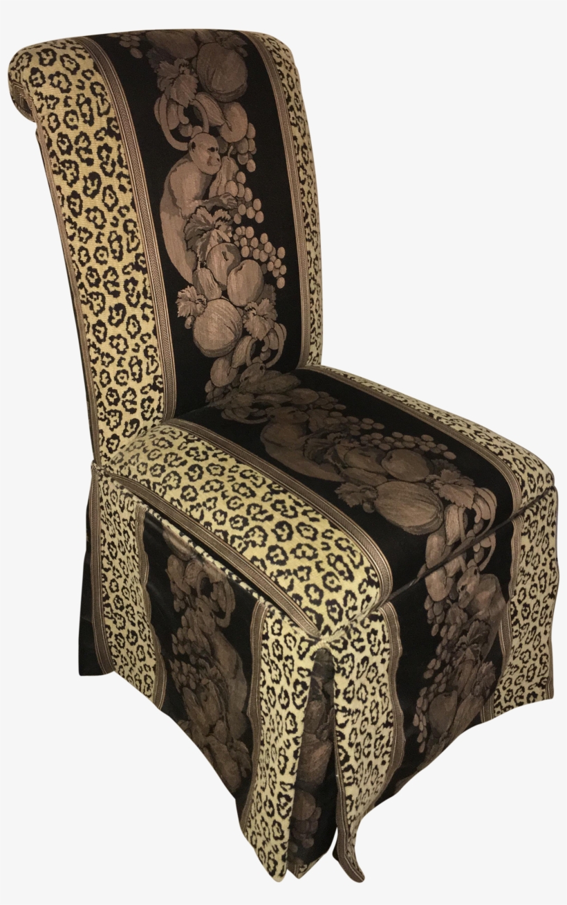 Safari Cheetah Print Side Chair With Monkey Details - Club Chair, transparent png download