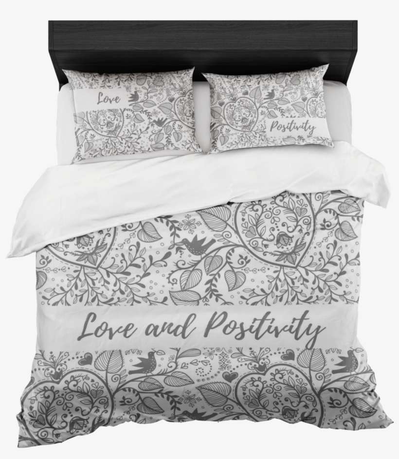 'love And Positivity' Life Quotes Bed Set - Gold Pineapple Bedding, transparent png download
