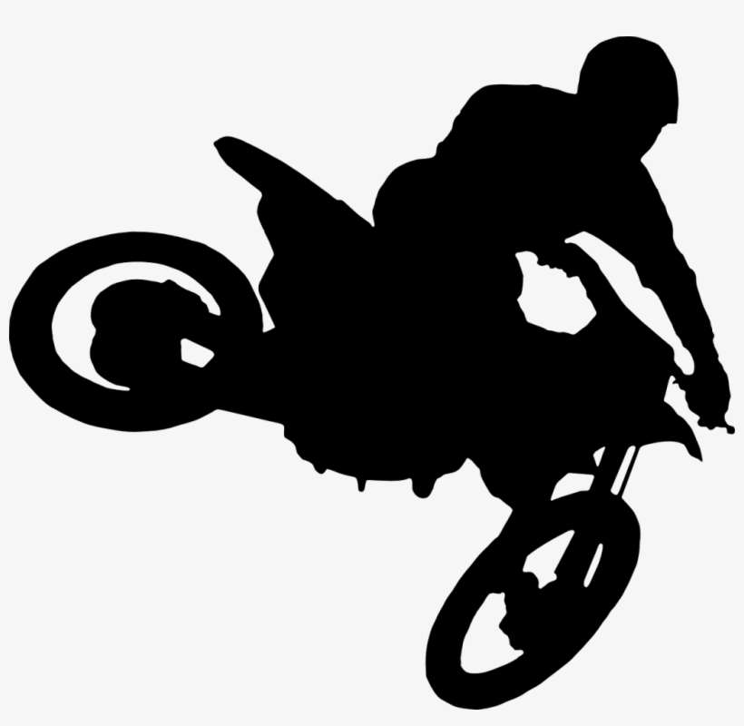 Desenho Motocross Png - Motocross Images Black And White, transparent png download