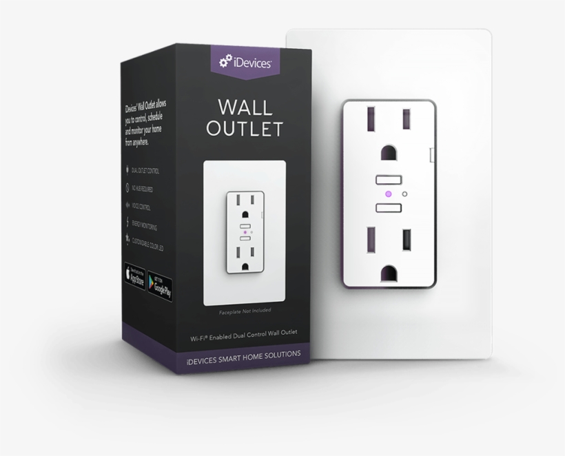 Idevices Wall Outlet - Power Strip, transparent png download