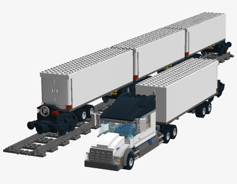 Intermodal Railroader Tractor Trailer Train Cars / - Lego Semi Truck Tour, transparent png download