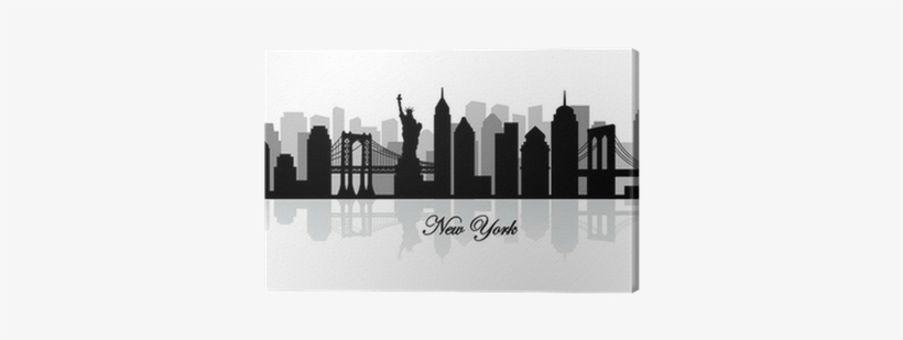 Vector New York Skyline Silhouette Canvas Print • Pixers® - Ciudad De Nueva York Vector, transparent png download