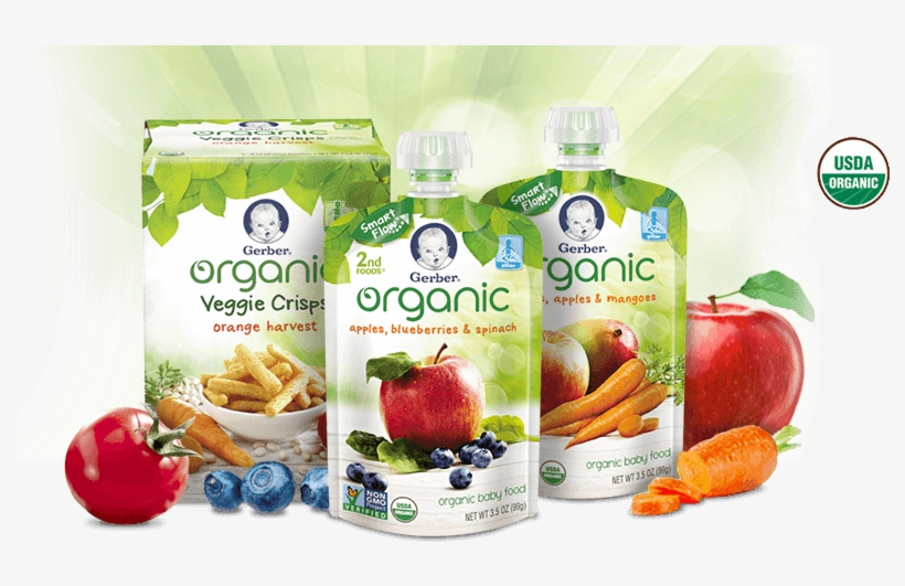 Our Baby Food Lives Up To Over 100 Gerber® Quality - Gerber, 2nd Foods, Organic Baby Food, Apples, Blueberries, transparent png download