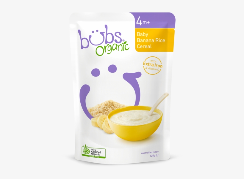 Cereal With Milk Png - Bubs Organic Baby Banana Rice Cereal 120g, transparent png download