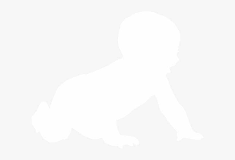 Baby Silhouette White Clip Art At Clipart Library - Silueta De Bebe Gateando, transparent png download