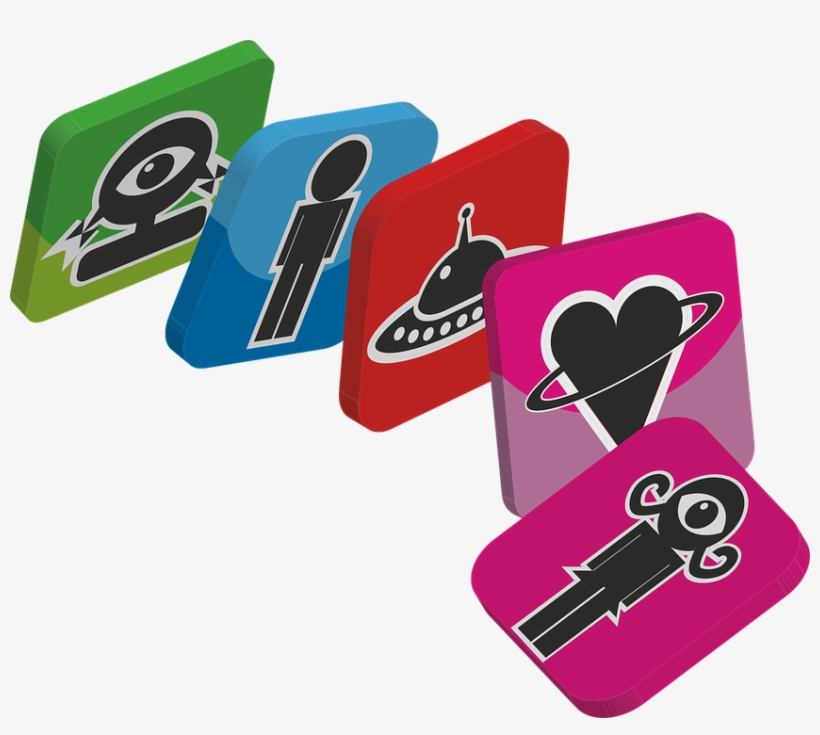 Domino, 3d, Aliens, Strange Figures, Heart, Spacecraft - Vector Graphics, transparent png download