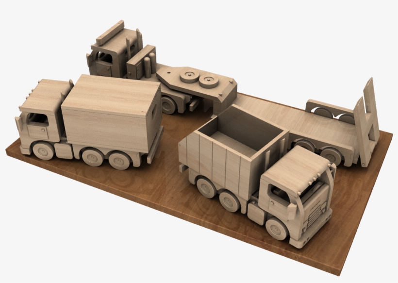Handmade Wooden Toy Truck Prototype, Super-big Super - Semi-trailer Truck, transparent png download