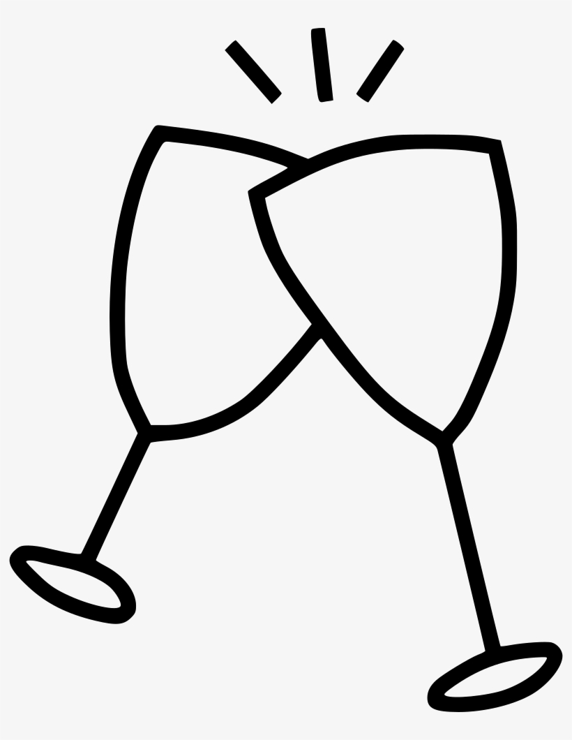 Cheers Drink Wine Glass Party Celebrate Comments - Wine Drawing Png, transparent png download