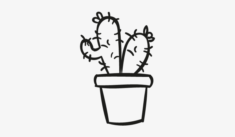 Two Cactus In A Pot Vector - Icons Cactus Png, transparent png download