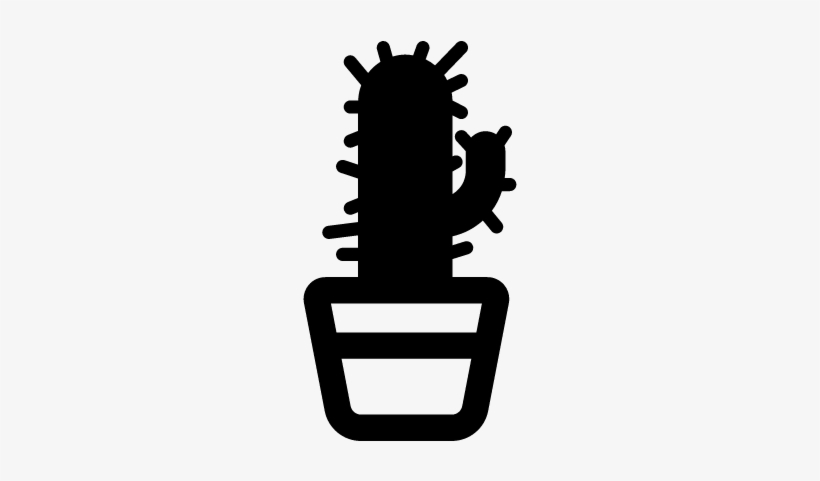 Cactus In A Pot Vector - Cactus Silhouette In A Pot, transparent png download