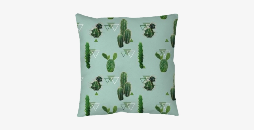 Geometric Cactus Plant Seamless Pattern - Carta Da Parati Cactus, transparent png download