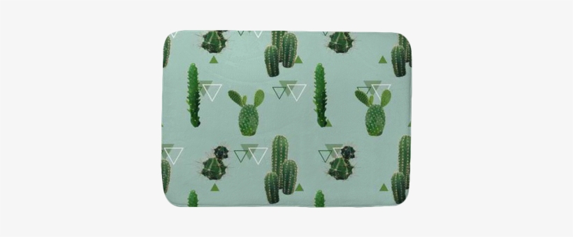 Geometric Cactus Plant Seamless Pattern - Carta Da Parati Cactus, transparent png download
