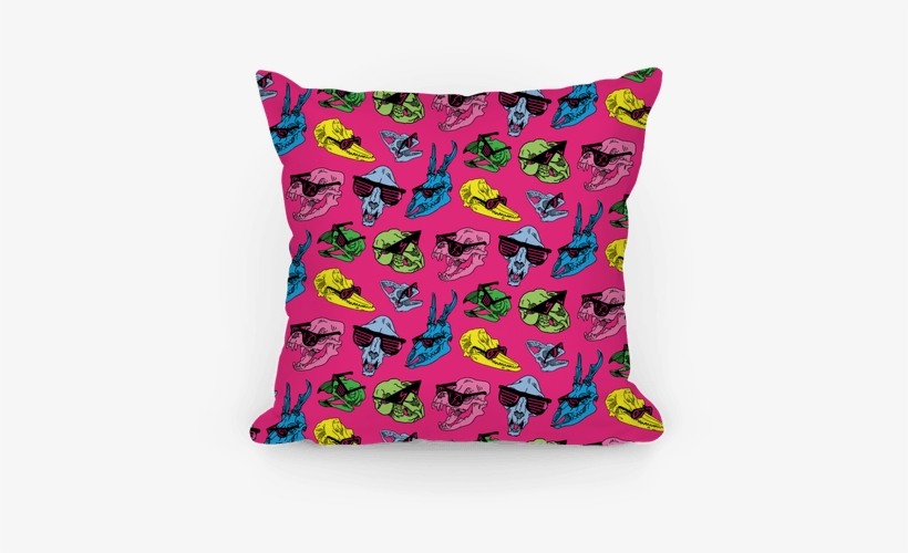 Radical Animal Skull Pattern Pillow - Cushion, transparent png download