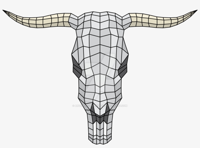 Png Library Download Dbh Bull By Angelsinthewindow - Skull Polygonal Animal, transparent png download