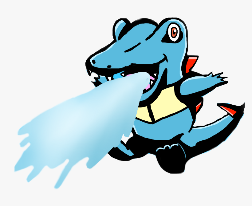 Totodile Used Water Gun By Morshute - Water, transparent png download
