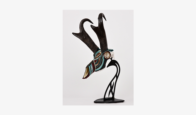 Red Desert Pronghorn Beaded Animal Skull With Metal - Figurine, transparent png download