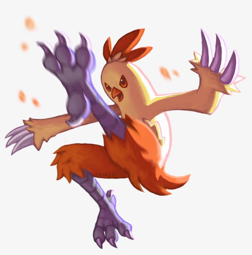 Combusken Used Double Kick By Saskle - Cartoon, transparent png download