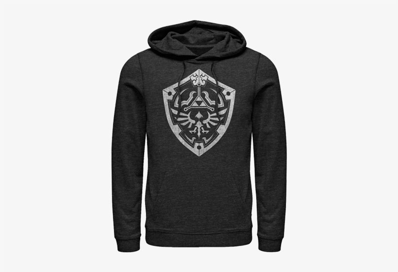 Hoodie - Hyrule Shield - Charcoal Heather - Front - Men's - Rogue One Death Trooper Helmet Spray Paint, transparent png download