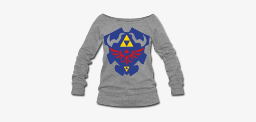 Hylian Shield Womens Wide Neck Sweatshirt Large - Sweatshirt, transparent png download