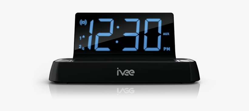 Ivee Black Radio Front - Ivee Flex Voice Control Alarm Clock - Black, transparent png download