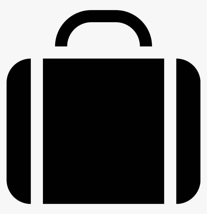 Briefcase Black Shape With Two Vertical White Lines - Brief Case Icon, transparent png download