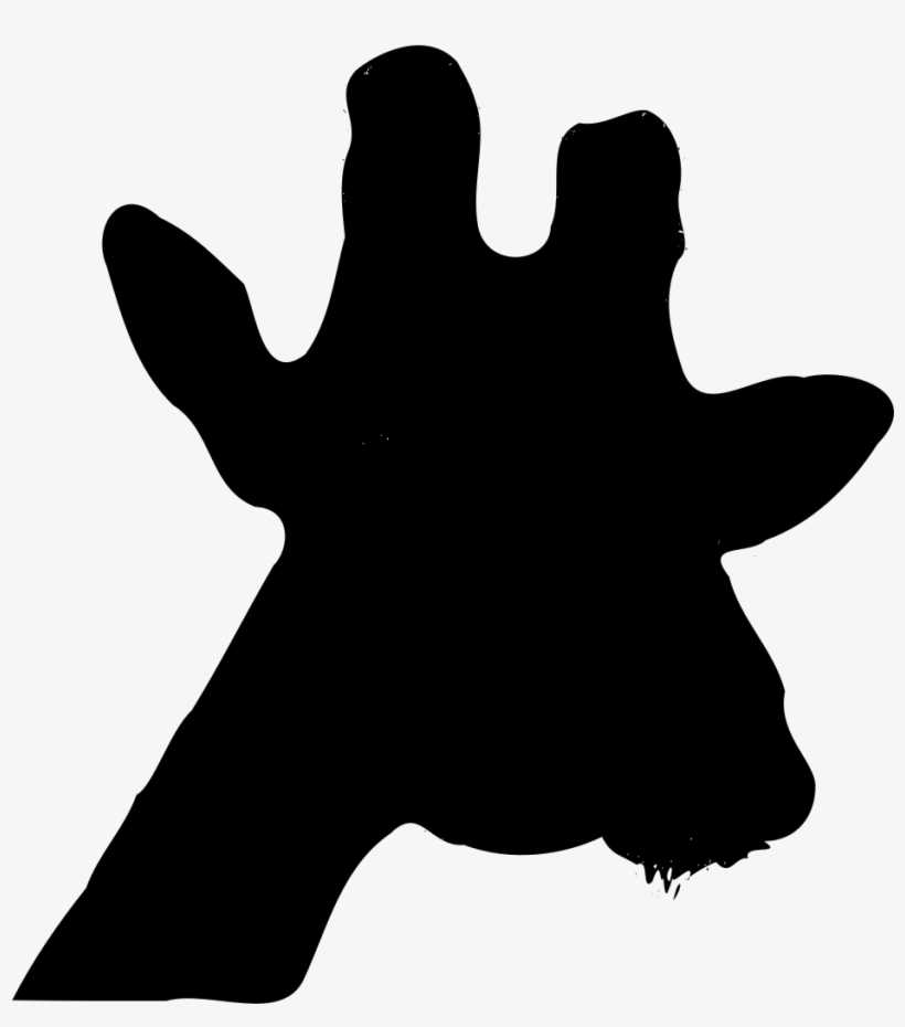 Giraffe Head Outline - Giraffe Head Silhouette Png, transparent png download
