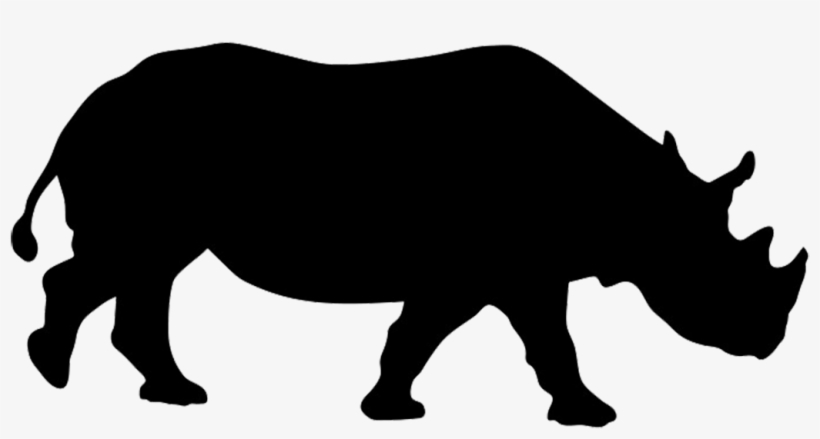 Rhinoceros Silhouette - Animal Silhouette, transparent png download