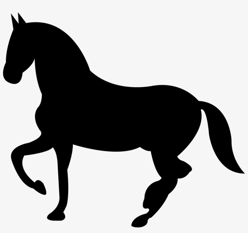 Dancing Black Horse Shape Of Side View Comments - Horse Icon Png, transparent png download