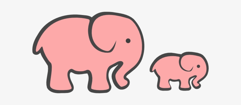 Pink Mom Clip Art At Clker Com - Elephant Clip Art Png, transparent png download