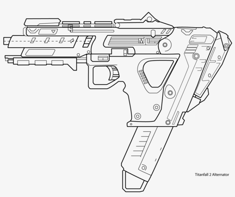 Alternator Smg Blueprint By Maniacashox On Deviantart - Titanfall Blanco Y Negro, transparent png download