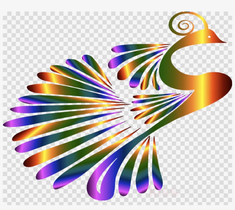 Peacock Png Clipart Peafowl Clip Art - Stylized Peacock, transparent png download