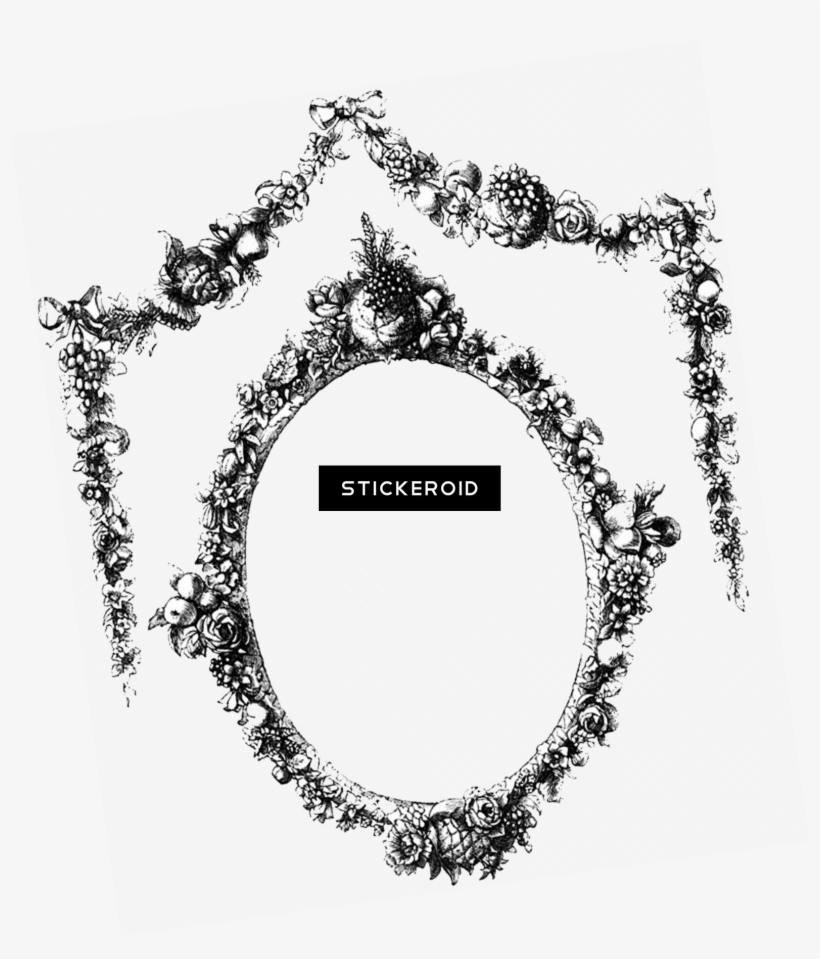 Vintage Frame With Flowers - Beaded Chainmail, Duck Necklace, transparent png download