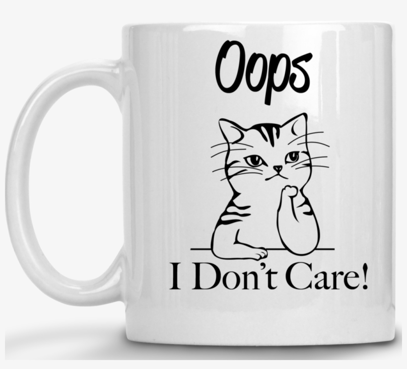 Mug Black Grumpy Cat Funnypictures Png Mug Black Grumpy - Oops I Don T Care, transparent png download