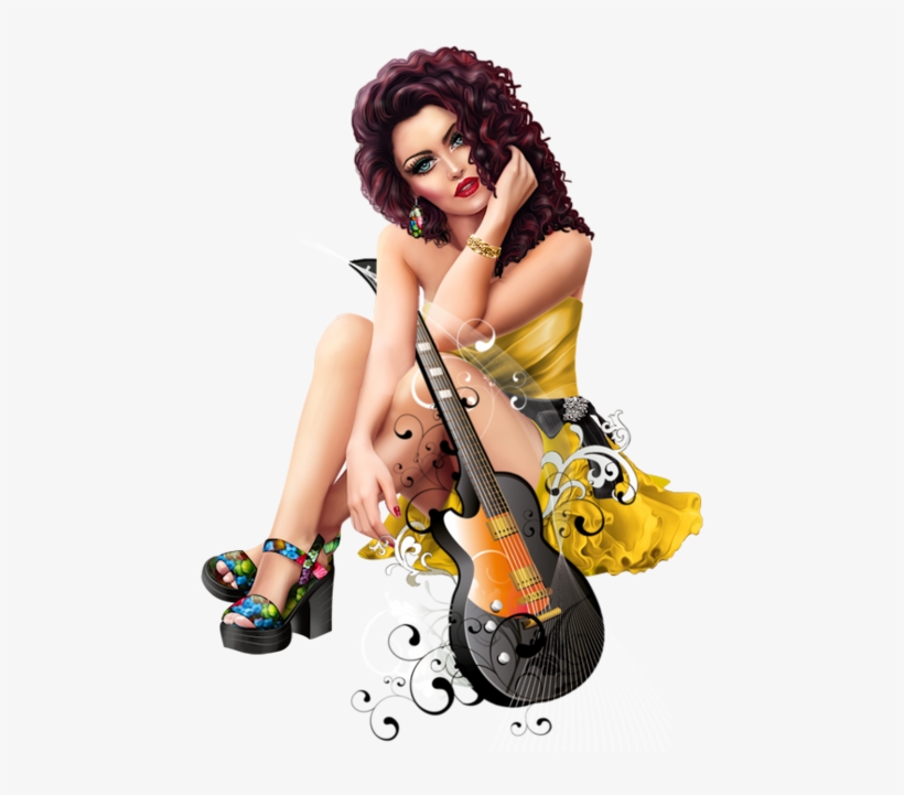 Gif Femme Musicienne Music Illustratie Girl Png - Transparent Music Femme Png, transparent png download