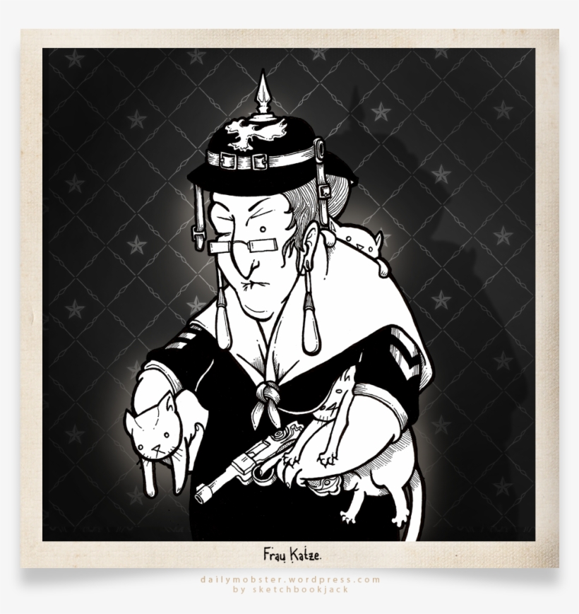 Frau Frauline Katze Katzen Crazy Old German Cat Lady - Drawing, transparent png download