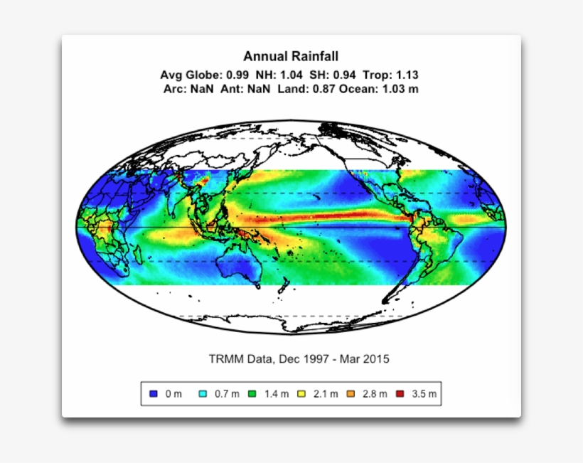 Annual Rainfall - Tropical Rainfall Measuring Mission, transparent png download