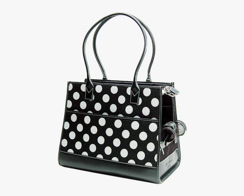 Black Wool Polka Dot & Black Leather Carrier - Necktie, transparent png download