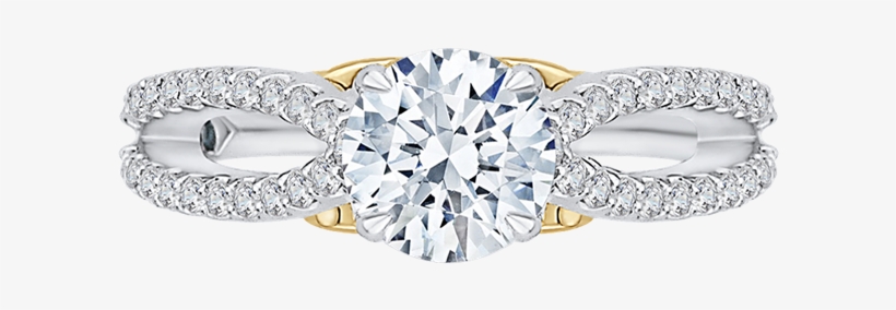Carizza 18k Two-tone Gold Carizza Semi Mount Engagement - Pre-engagement Ring, transparent png download