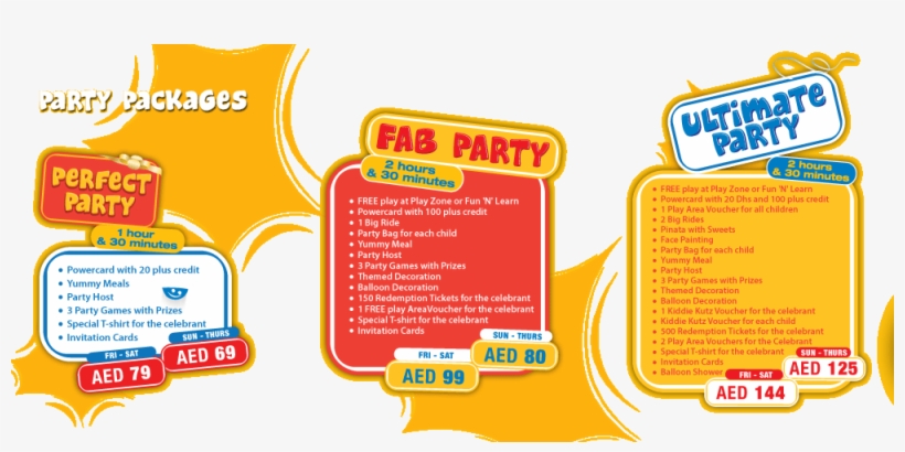 Book Your Party Packages - Fun City Ali Mall Price, transparent png download